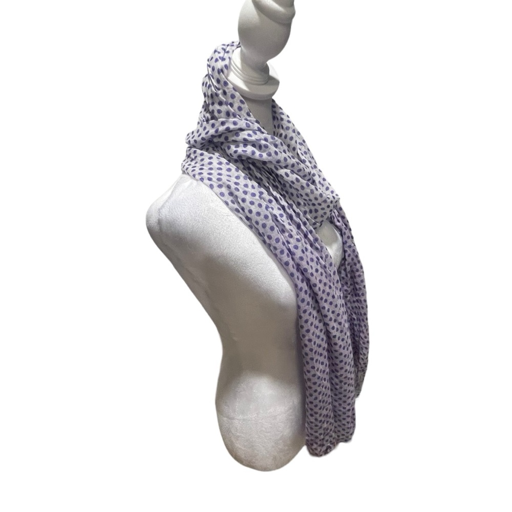 Purple Polka Dot Scarf/Shawl. Fun and flirty style. Lightweight. - Picture 7 of 10